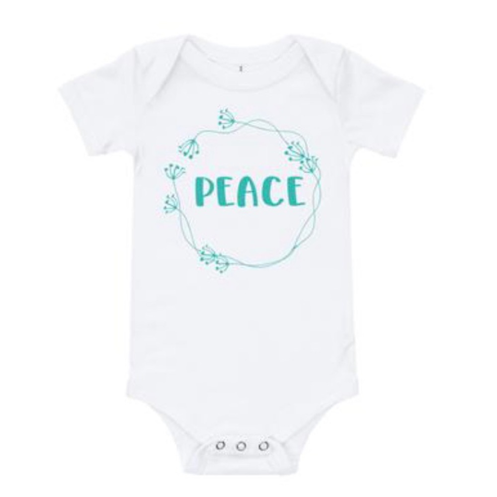 Kritter Peace Floral  baby body suit